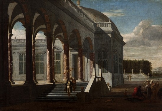 View of a palace (oil oncanvas) od Jacobus Saeys