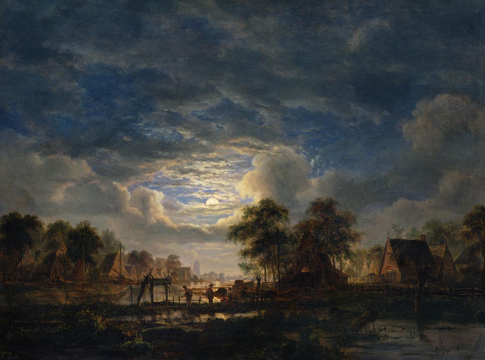 Village on a Canal od Jacobus Theodorus Abels