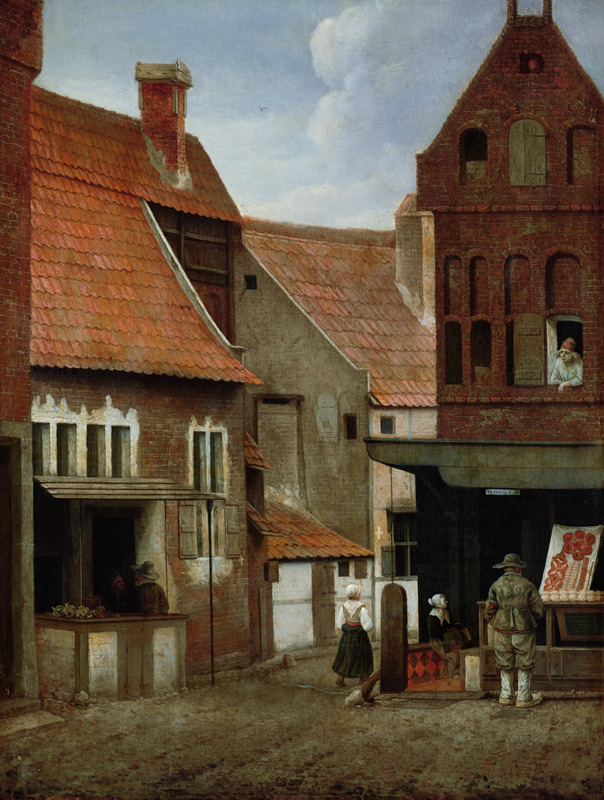 Street Scene od Jacobus Vrel or Frel