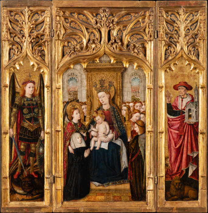 Triptych with Virgin and Child Enthroned od Jacomart Baco
