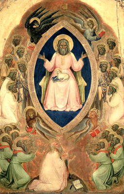 God the Father Enthroned from the Polyptych of the Apocalypse, after 1343 (tempera on panel with gol od Jacopo Alberegno