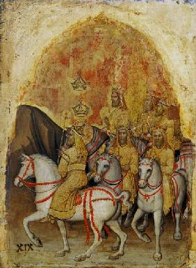 Alberegno, Jacopo died 1397. ''Horsemen'' (Apocalypse 19,11-16). From the polyptych of the Apocalyps