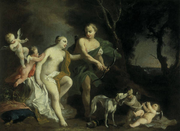 J.Amigoni / Venus and Adonis / c.1740 od Jacopo Amigoni
