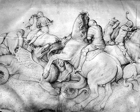 Battle against dragons od Jacopo Bellini
