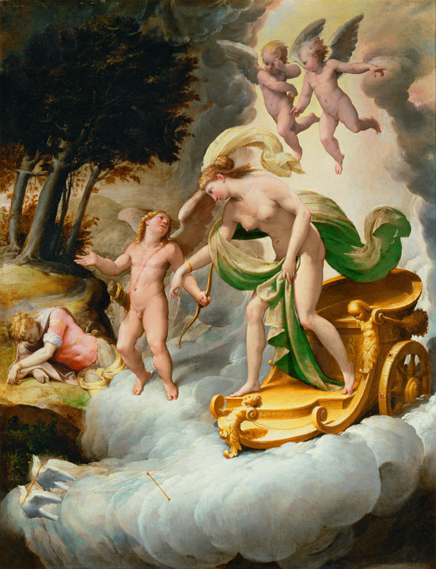 Venus Led by Cupid to Dead Adonis od Jacopo Bertoia