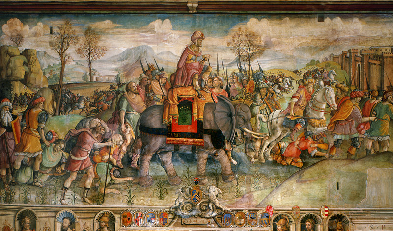 Hannibal Crossing the Alps (fresco) od Jacopo Ripanda