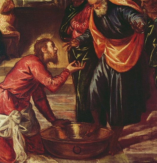 Christ Washing the Feet of the Disciples (detail of 69587) od Jacopo Robusti Tintoretto