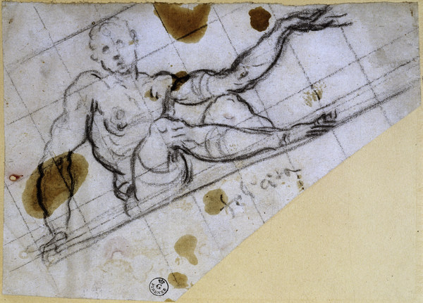 J.Tintoretto, Studie sitzender Mann od Jacopo Robusti Tintoretto