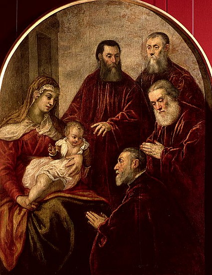 Madonna and child with four Statesmen od Jacopo Robusti Tintoretto