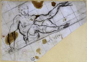J.Tintoretto, Studie sitzender Mann