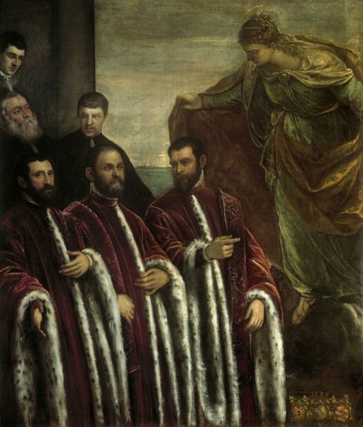 Tintoretto / Treasurers & St.Justina od Jacopo Robusti Tintoretto