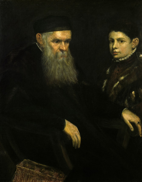Tintoretto, Alter Mann und Knabe od Jacopo Robusti Tintoretto
