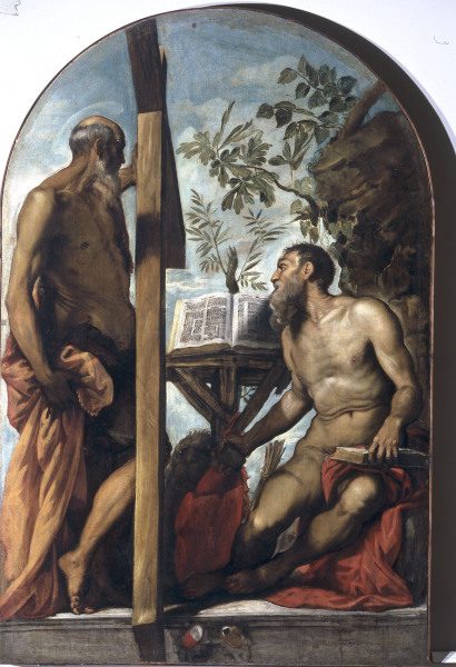 Tintoretto /Andreas & Jerome/ Ptg./ C16 od Jacopo Robusti Tintoretto