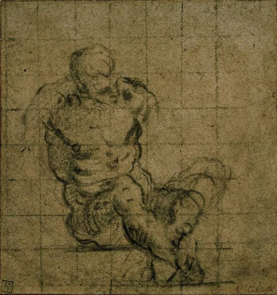 Tintoretto, Sitzender männlicher Akt od Jacopo Robusti Tintoretto