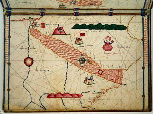 Ms Ital 550.0.3.15 fol.6r Map of Egypt, from the 'Carte Geografiche' (vellum) od Jacopo Russo