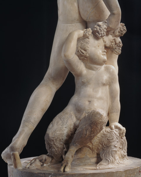 Bacchus, detail of bottom half, sculpture od Jacopo Sansovino