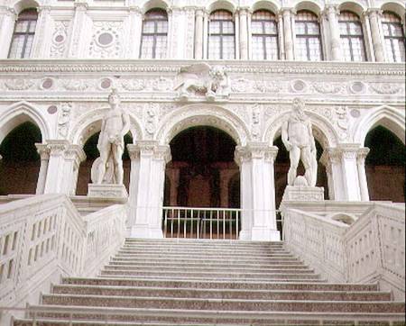 View of the Scala dei Giganti designed by Antonio Rizzo (1484-1501) with statues of Mars and Neptune od Jacopo Sansovino