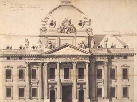 Design for the Ecole Militaire, Paris, 1751 (pen, brush od Jacques-Ange Gabriel