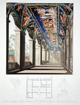 The Gallery of Psyche at the Villa Farnesina, Rome, from a set of twelve engravings