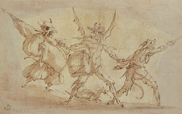 Devil Musketeers (pen & ink on paper) od Jacques Callot