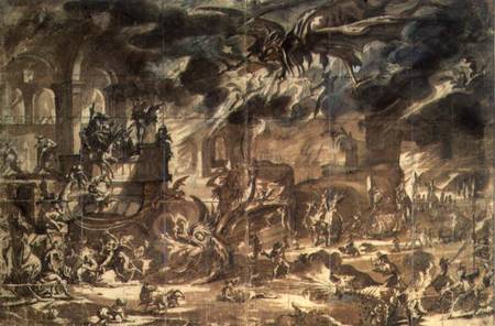 The Temptation of St. Anthony, 1630s (black chalk, pen and ink, brown od Jacques Callot