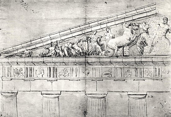 Study of a pediment from the Parthenon od Jacques Carrey