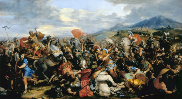 The Battle of Gaugamela in 331 BC od Jacques Courtois