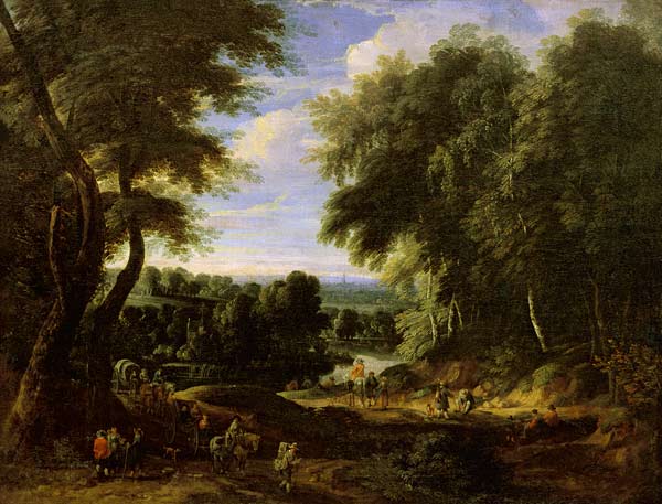 The Road to Boitsfort from Auderghem and the Ten Reuken Pond od Jacques d' Arthois