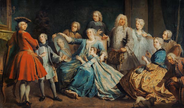 Madame Mercier (1683-1750) Surrounded by her Family od Jacques Dumont