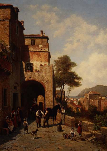 View of Spottorno on the Mediterranean Coast od Jacques François Carabain