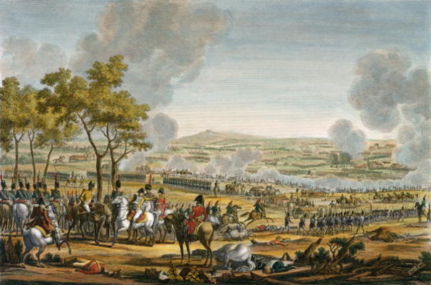 The Battle of Wagram, 7 July 1809, engraved by Louis Francois Mariage (aquatint) od Jacques Francois Joseph Swebach