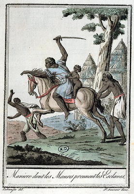 How the Moors capture their slaves, from 'Encyclopedie des Voyages', 1796 (coloured engraving) od Jacques Grasset de Saint-Sauveur