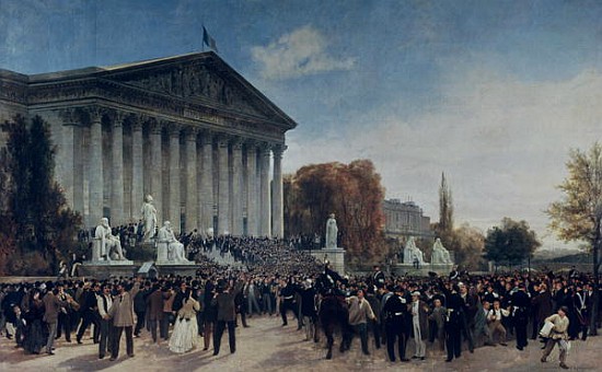 The Palais du Corps Legislatif after the Last Sitting on 4th September 1870 od Jacques Guiaud