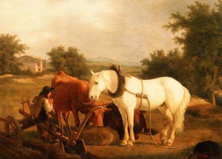 The Plough team resting od Jacques-Laurent Agasse