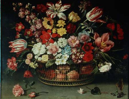 A Basket of Flowers od Jacques Linard