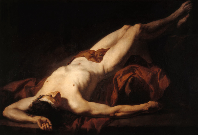 Male Nude (Hector) od Jacques Louis David