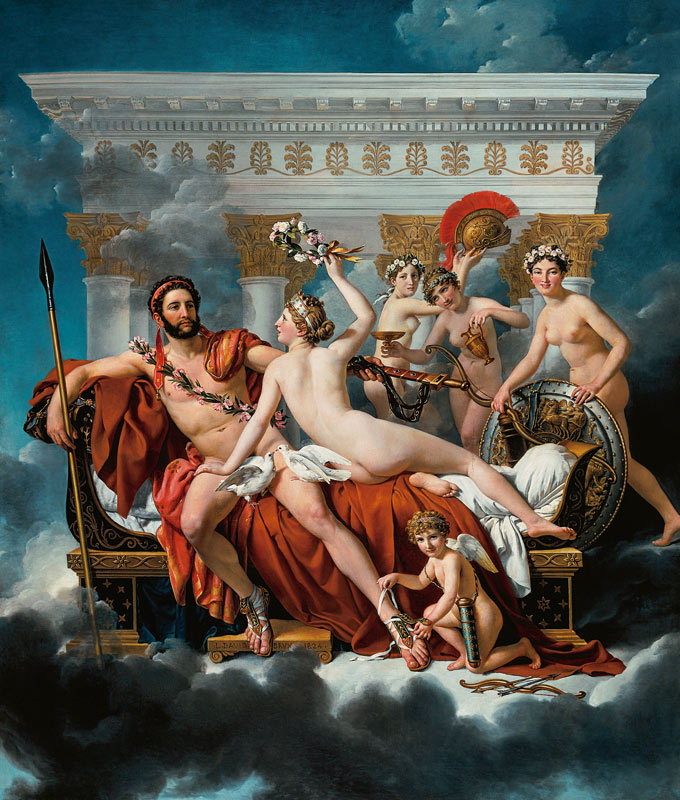 Mars is disarmed by Venus and the graces. od Jacques Louis David