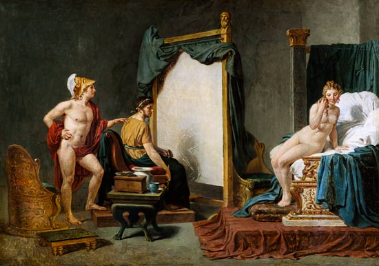 Apelles Painting Campaspe in the Presence of Alexander the Great (356-323 BC) od Jacques Louis David
