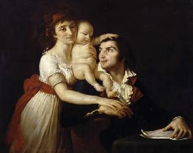 Camille Desmoulins with his wife Lucile and child