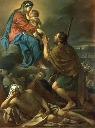Saint Roch intercedant la Vierge pour la guerison des pestiferies od Jacques Louis David