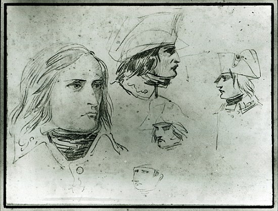 Sketches of Napoleon Bonaparte, 1797 (pencil) od Jacques Louis David