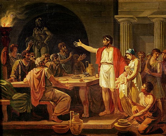 Study for Lycurgus Showing the Ancients of Sparta their King od Jacques Louis David