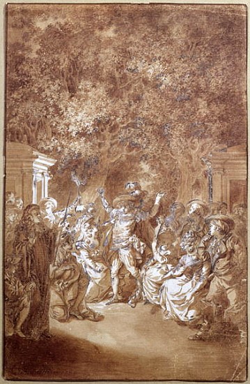 Scene from of ''The Marriage of Figaro'' Pierre-Augustin Caron de Beaumarchais (1732-99) 1785 od Jacques Philippe Joseph de Saint-Quentin