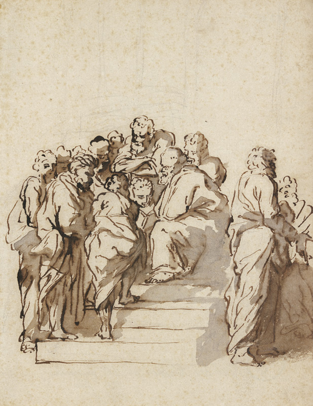 Sokrates im Kreise seiner Schüler od Jacques van Schuppen