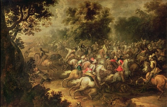 Battle of the cavalrymen od Jacques (Le Bourguignon) Courtois