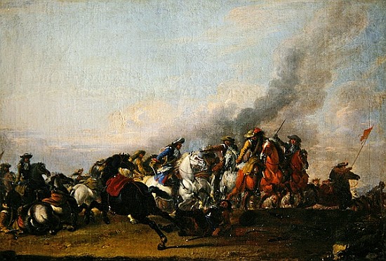 Collision of the Cavalry od Jacques (Le Bourguignon) Courtois