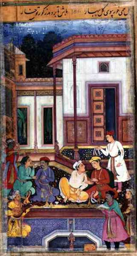 Young Prince Presiding Over a Drinking Party, from the manuscript of Hadiqat Al-Haqiqat (The Garden od Jaganath