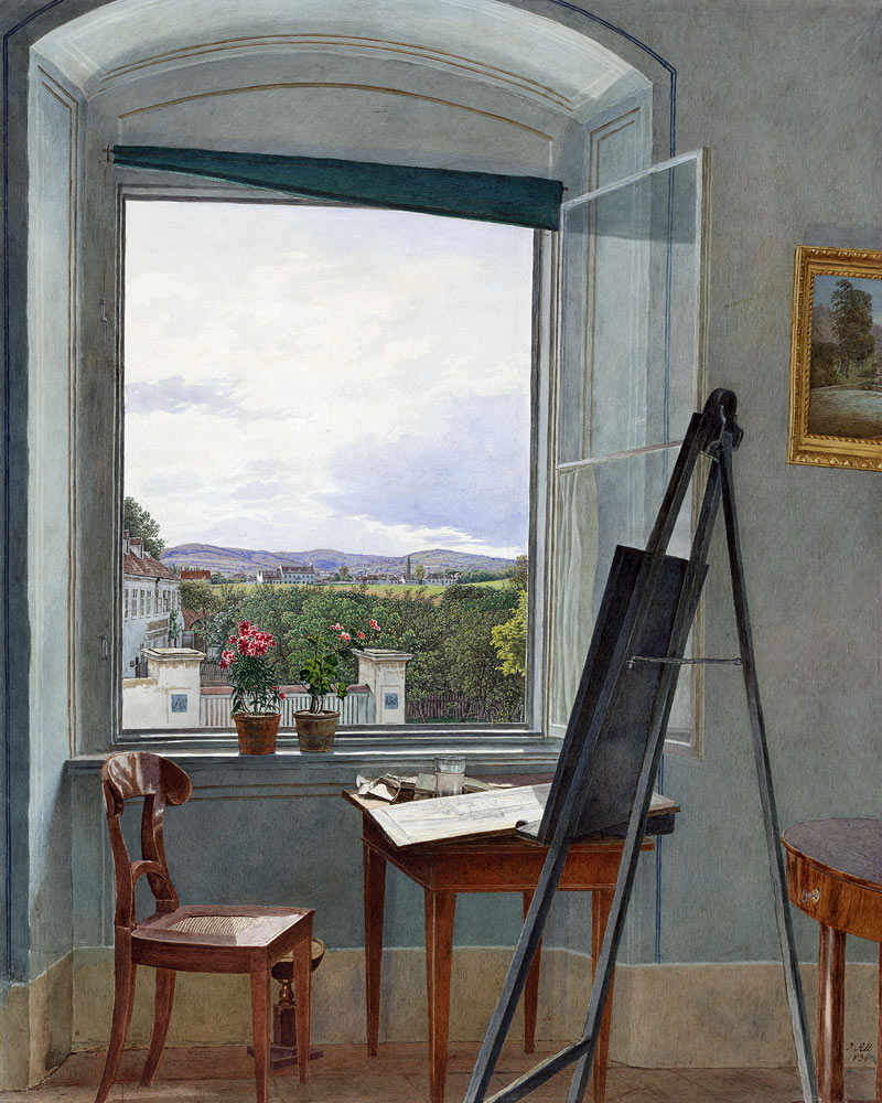 View from the Artist's Studio in Alservorstadt toward Dornbach od Jakob Alt