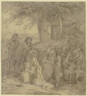 Farmers at the well