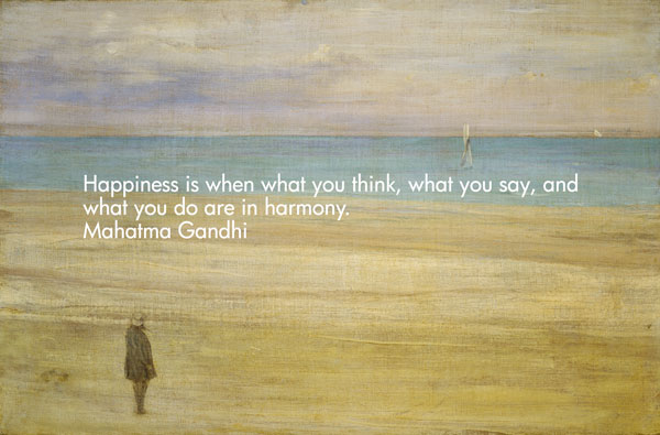 Harmonie in Blau und Silber - Trouville mit Worten von Mahatma Gandhi od James Abbott McNeill Whistler